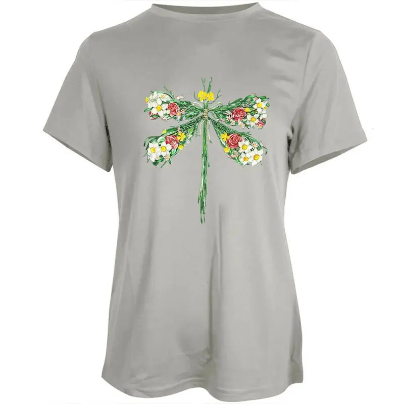 

Women Short Sleeve Crew Neck Loose Tops Lady Summer Casual T-shirts Plus Size