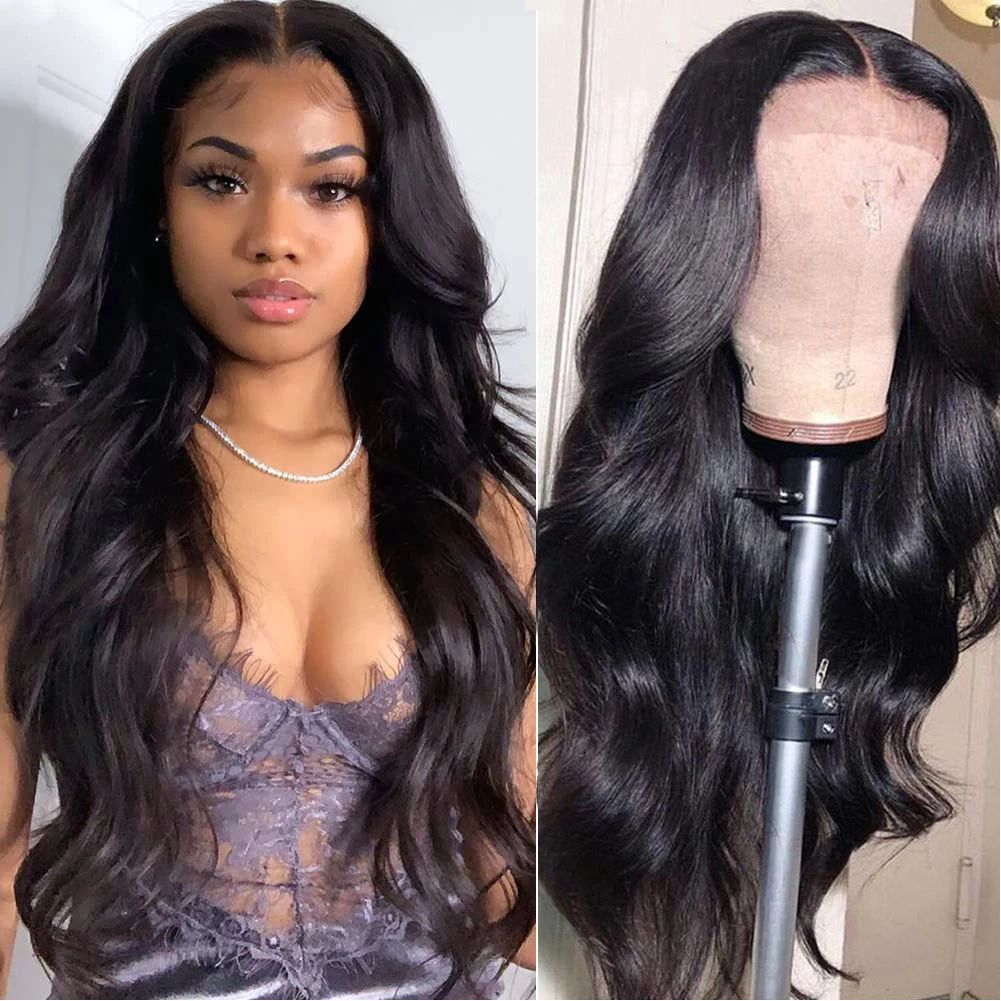 

RONGDUOYI Glueless Body Wave Curly Wigs For Black Women Natural Hairline Pelucas De Mujer Free Part Lace Front Lace Front Wig