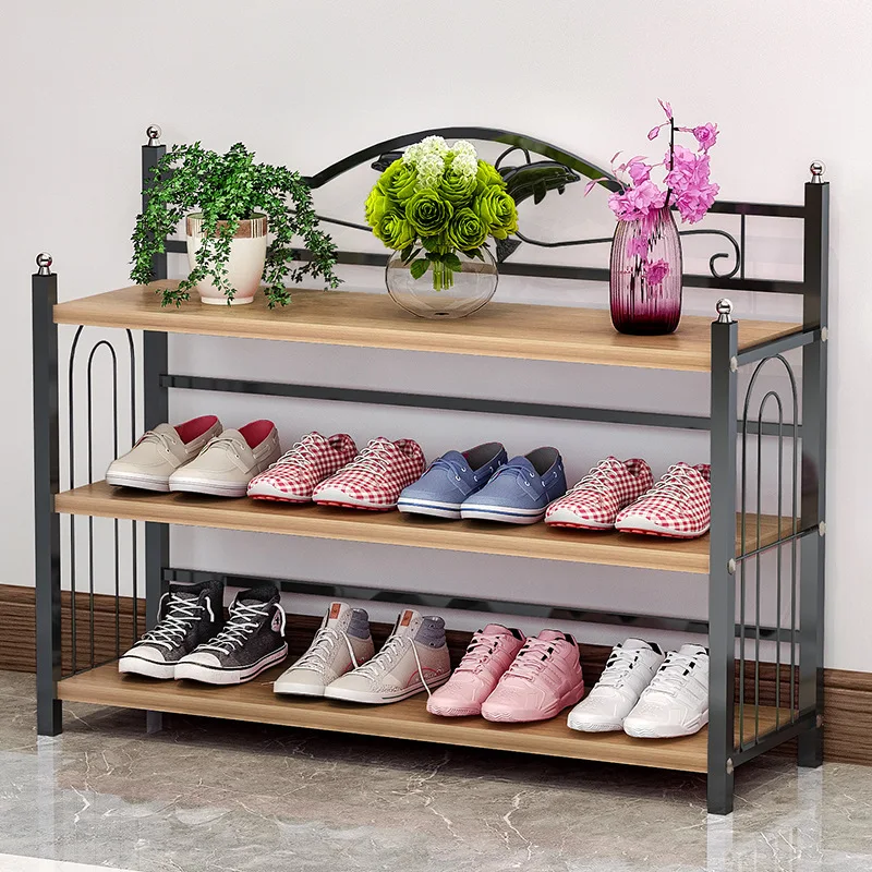 Simple shoe racks for household use multi-layer economy shoe cabinet door dust storage shelf