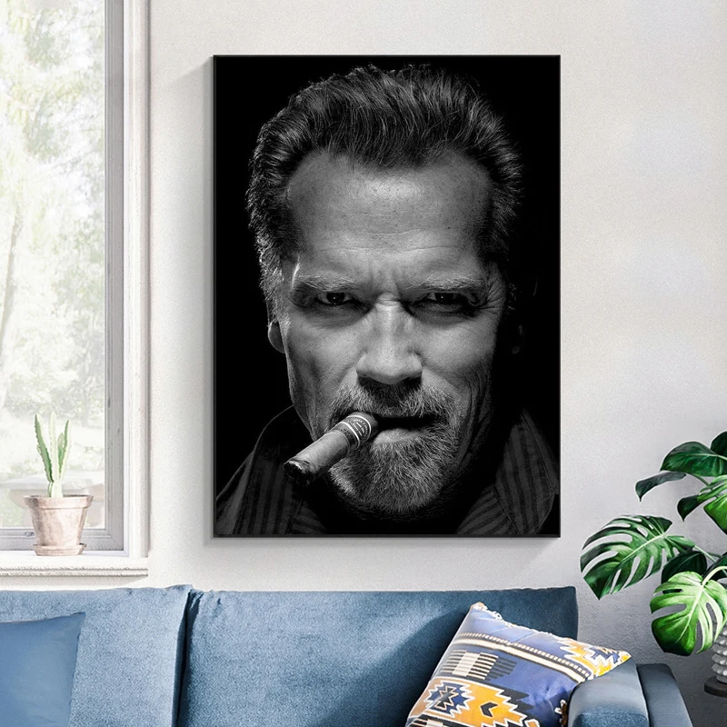 Арнольд Шварценеггер C103 с сигарой Подарочный киноактер Картина на холсте