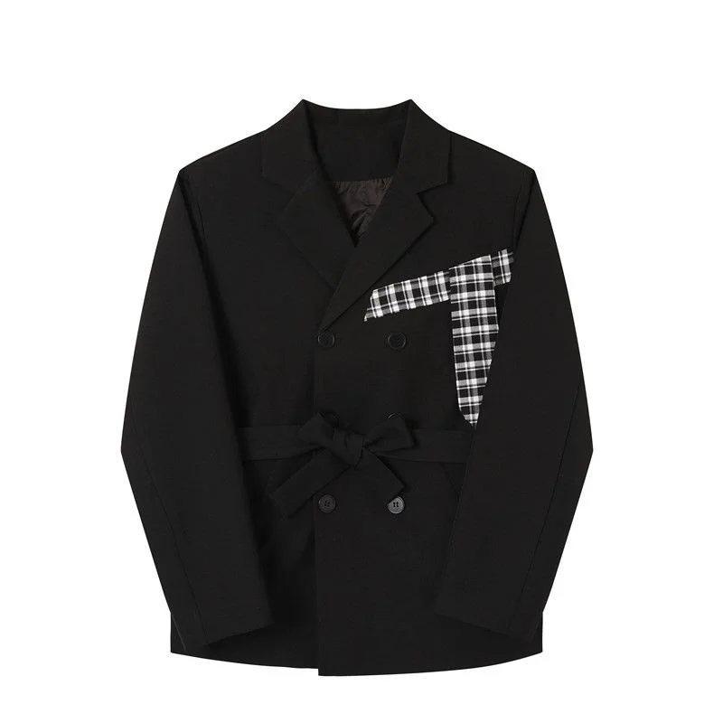 Мужской осенне-зимний приталенный двубортный Блейзер IEFB в Корейском стиле