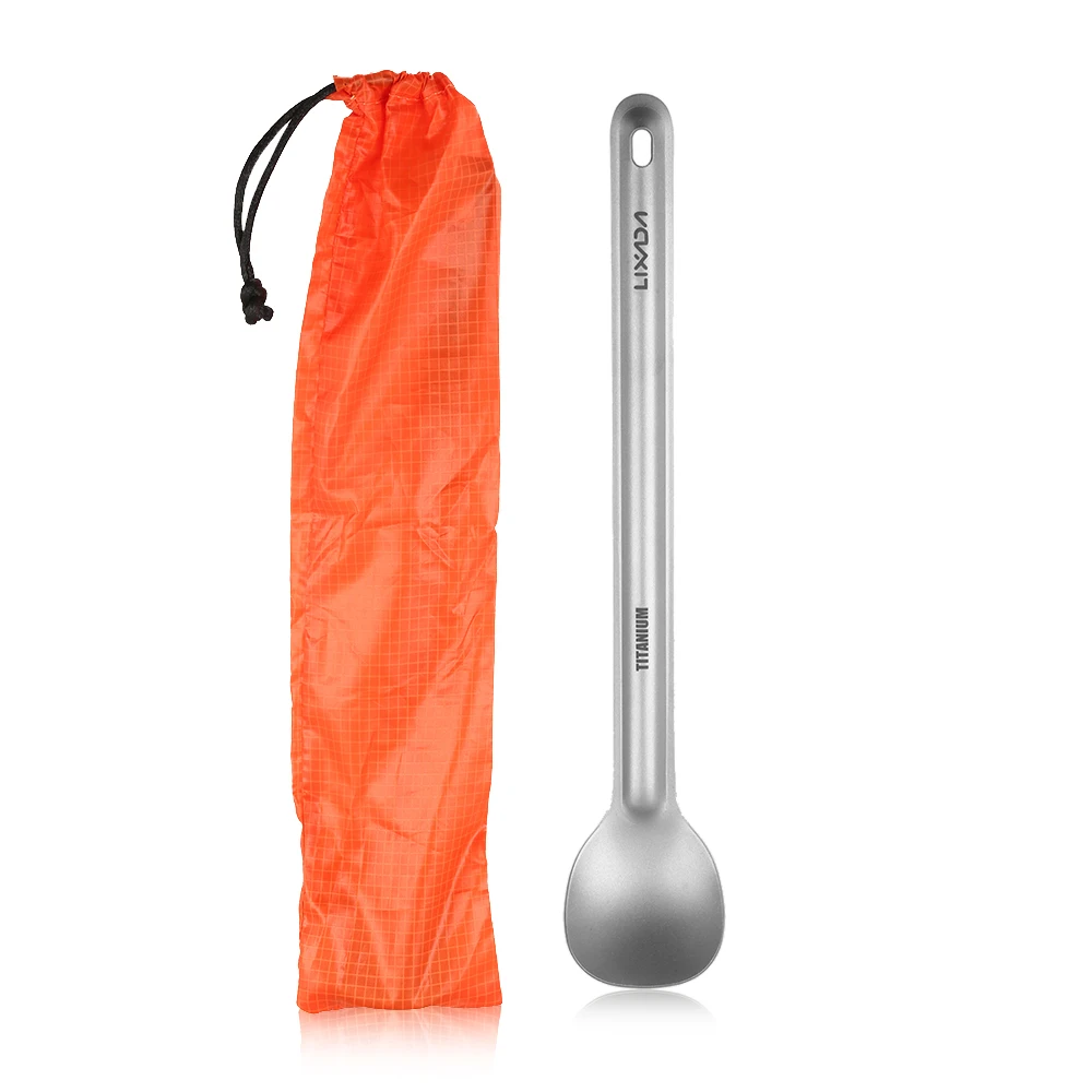 

Lixada 15g Titanium Spoon Long Handle Coffee Spoons Portable Outdoor Tableware Spoon Cutlery Ultralight Camping Spoon Picnic