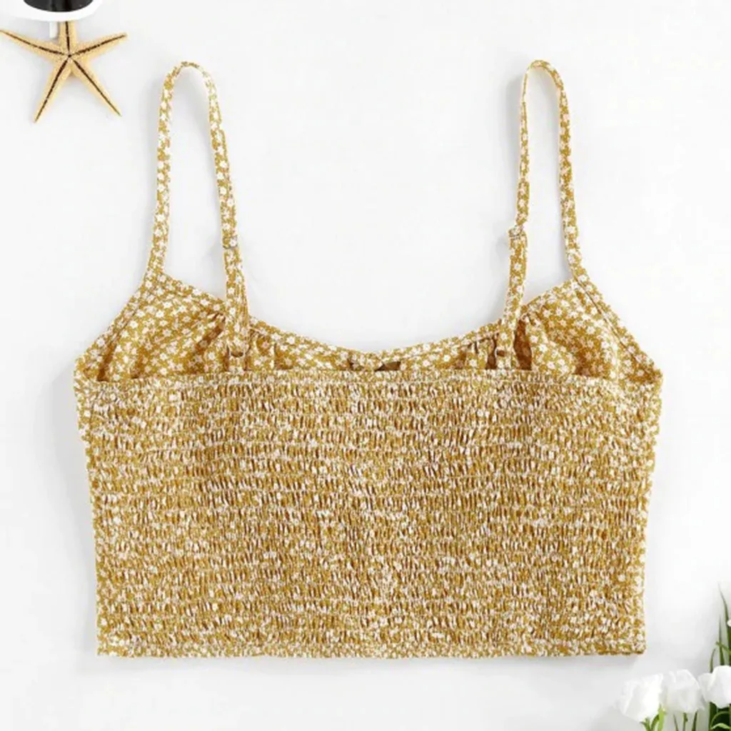 Женский укороченный топ в горошек темно-синий зеленый желтый французском стиле