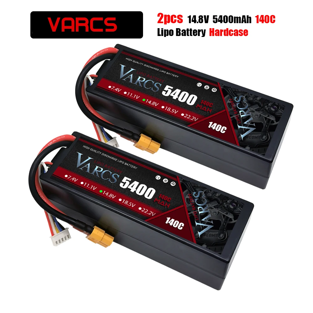 VARCS 2 шт. Батарея 4S Lipo 14 8 V 8400 мА/ч 6800 5400 130C 140C на колесиках для RC1/8 /10 автомобиль багги
