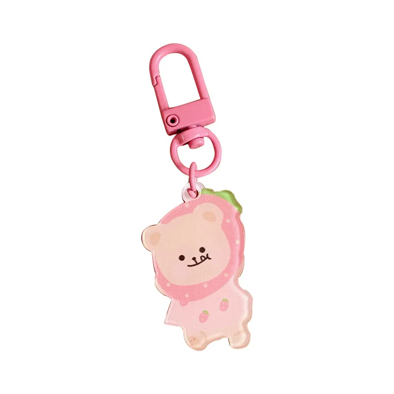 

Korea Cute Sweet bear rabbit Airpods Accessories Keychain For Women Girls Trinket Key Chains Ring Car Jewelry Pendent Charm Gift
