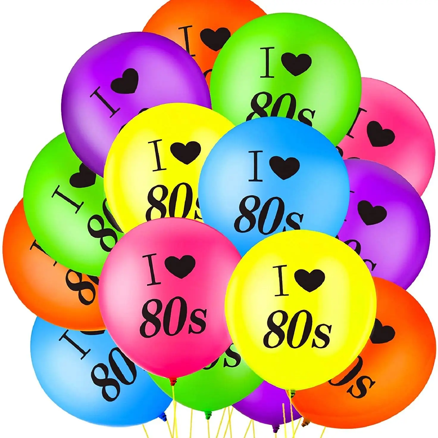12 шт./лот дюймов с надписью I LOVE 80s воздушных шаров из латекса на день рождения
