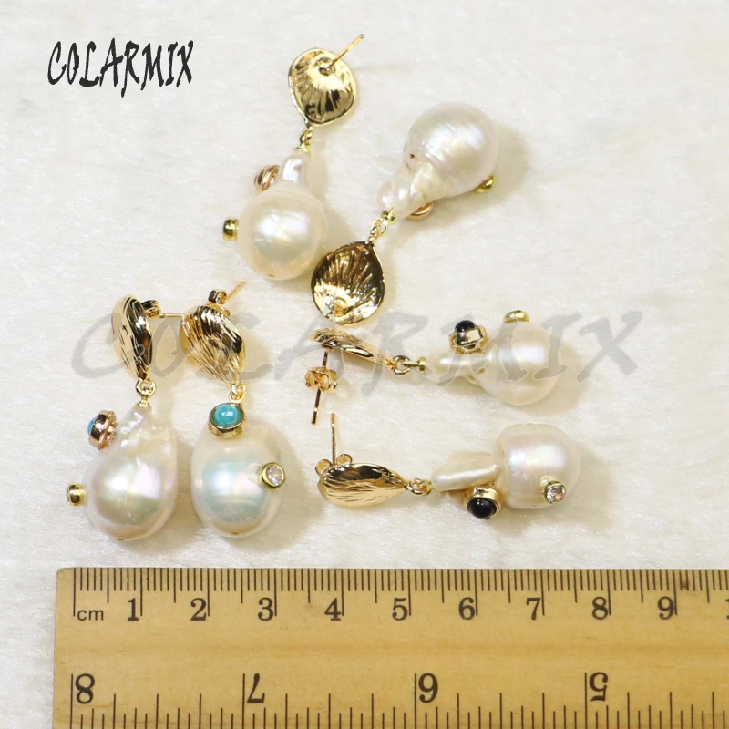5 pairs Baroque pearl earrings drop colors stone wholesale jewelry women gift for lady 9135 | Украшения и аксессуары