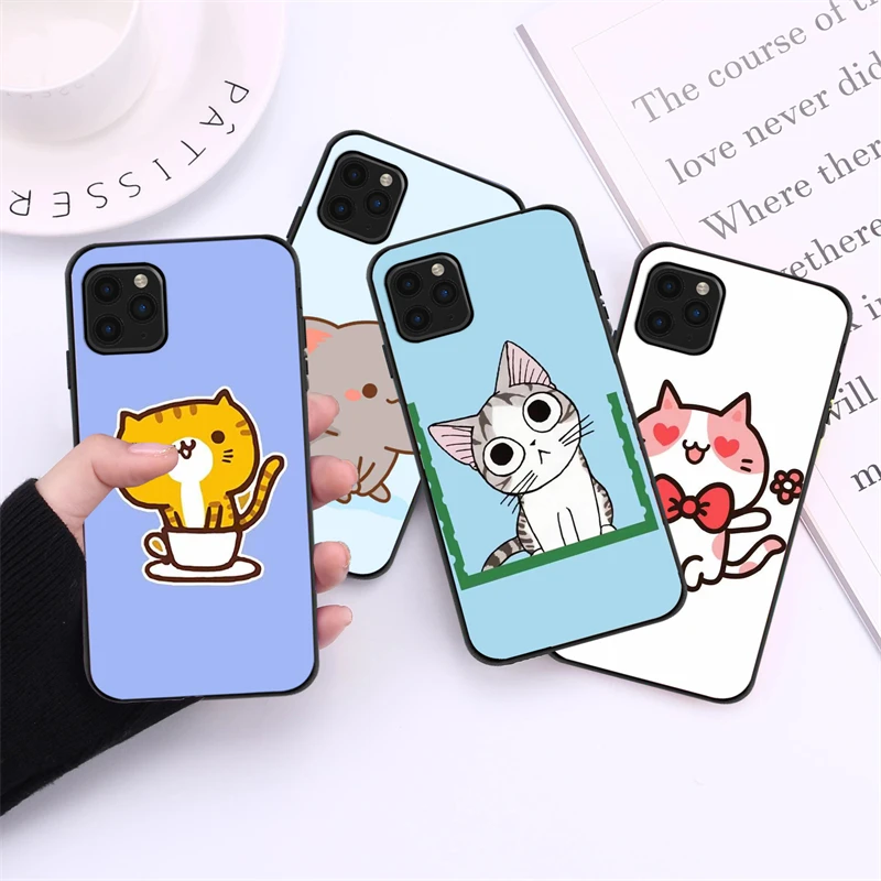 

Silicone Playful Cartoon Cat Phone Case 2021 For iPhone 12 13 Mini 1112 13 Pro Max X XR XS Max 7 8 6s Plus SE 2020