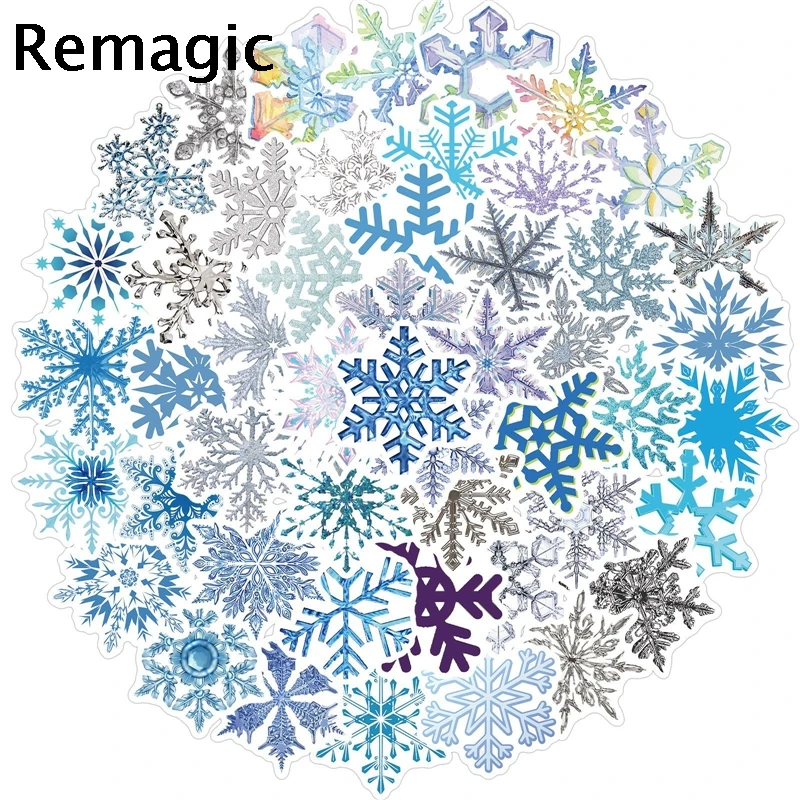 

50pcs Christmas decorated glass snowflakes Magazine decoration sheet stickers scrapbook stationery