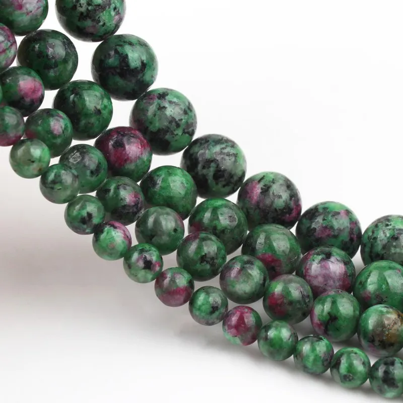 AAA+ Epidote Zoisite Tourmaline Dye Color Stone Beads Round Loose Spacer For Jewelry Making DIY Bracelet 6/8/10/12 mm 15&quot | Украшения и