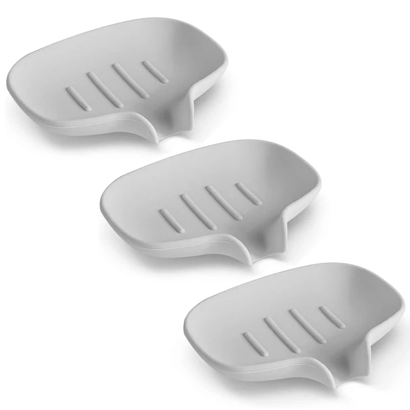 

3Pcs Drain Soap Dish, Soap Stand with Shower / Bathroom, Self-Draining Waterfall Soap Dish To Keep Soap Dry