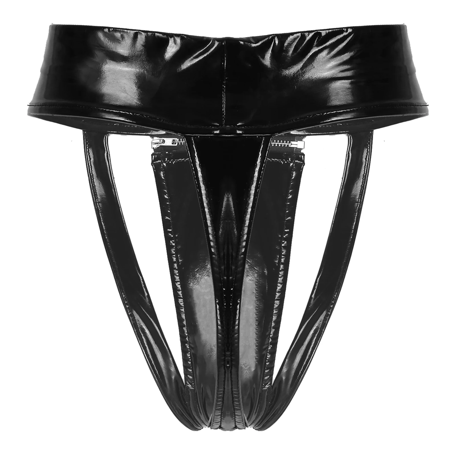 Женское нижнее белье лакированные кожаные стринги трусики Клубная одежда с