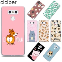 ciciber corgi kitten cover for lg g6 g7 v20 v30 v35 v40 thinq soft phone case for lg k8 k7 k10 k4 2017 2018 k9 k11 plus case tpu