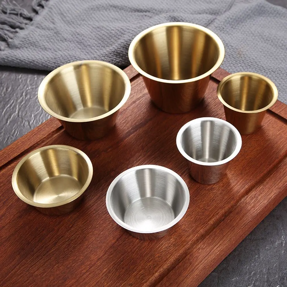

1PC Sauce Seasoning Dish Stainless Steel French Fries Ketchup Cup Hot Pot Dipping Bowl Appetizer Plates Condiment Container