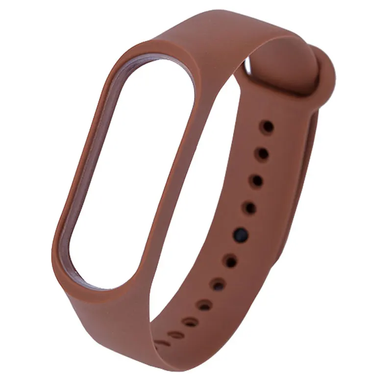 Brown Для Xiaomi mi Band 3 4 Ремешок Красочные Мягкие силиконовые сменные браслеты чехол для Xio mi Band 3 4 аксессуары для смарт-браслета - Цвет: Brown