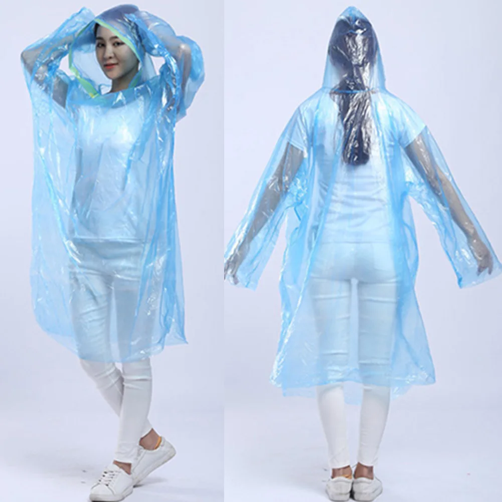 Горячая Распродажа 5 шт. унисекс одноразовый водонепроницаемый плащ с капюшоном