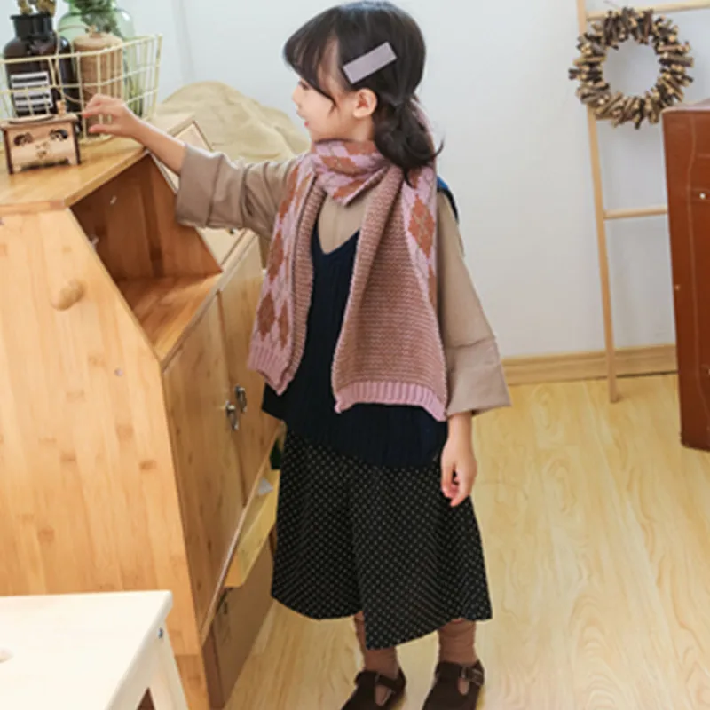 Новый Зимний шарф в клетку Детские шарфы теплый для маленьких мальчиков и