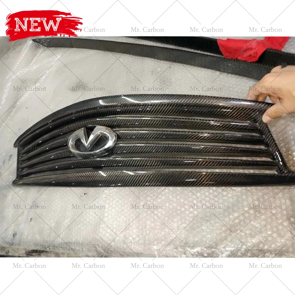 FOR INFINITI G37 G35 G25 4-DOOR CARBON FIBER GRILL TRIM BODY KIT TUNING PART FRONT BUMPER GRILLS RACING | Автомобили и мотоциклы