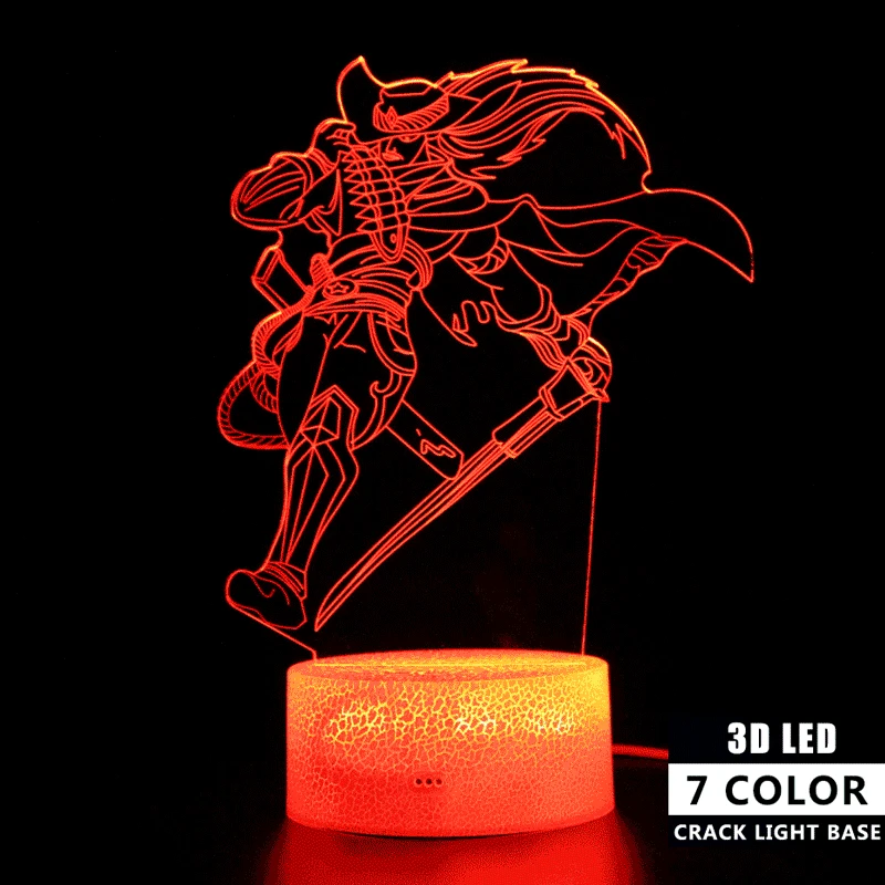League Legend Yasuo figure Lamp Remote Control Sleep Light Party Decoration 3d Table Kids Nightlight Projection | Игрушки и хобби