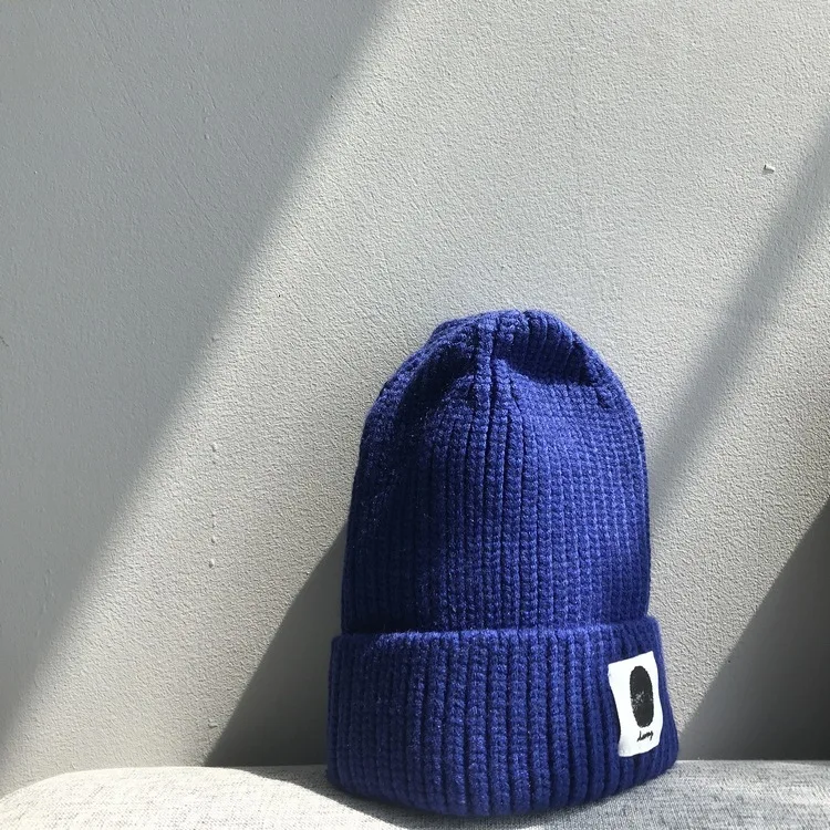 sapphire blue Осень новая Корейская конфетная вязаная шапка зеленый оранжевый цвет вязаные шерстяные шапки - Цвет: sapphire blue
