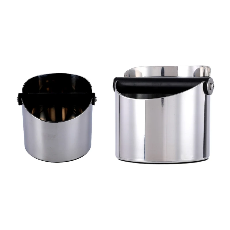 

4XFA Coffee Knocking Box Espresso Knock Barrel Stainless Steel Grind Waste Storage Bin Coffee Powder Container Slag Bucket