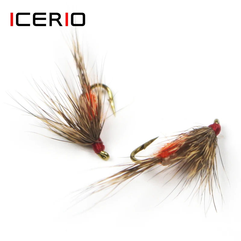 

ICERIO 10PCS Deer Hair Caddis Dry Fly Tying Hook Trout Fishing Fly Lure Humpy Fly