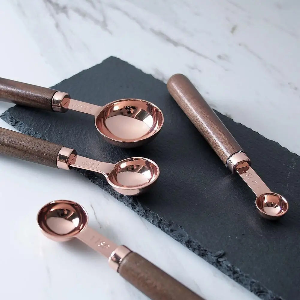 4 шт./компл. Инструменты для выпечки дома и кухни медные измерительные ложки с