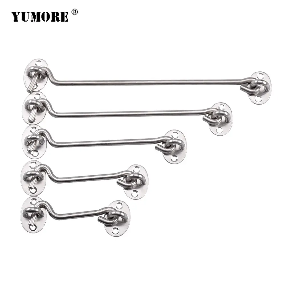 

YUMORE 100Pcs 3-16 Inches Cabin Hook Crescent Window Lock With Safety Switch Door Eye Latch Silent Catch Holder With Screws