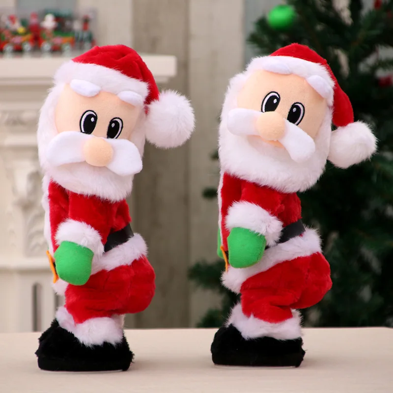 Новый рождественский Электрический музыкальный танцующий Санта Клаус кукла