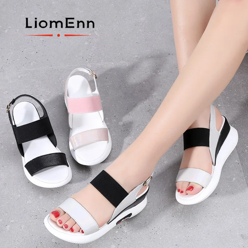 

2021 New Wedge Sandals Women girls Summer Shoes Woman Pink Silver Ladies Sandals Platform Sport Female Footwear chaussure femme