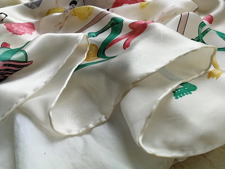 100% чистый шелк атлас квадратный большой шарф шаль обёрточная бумага Косынка 34 5