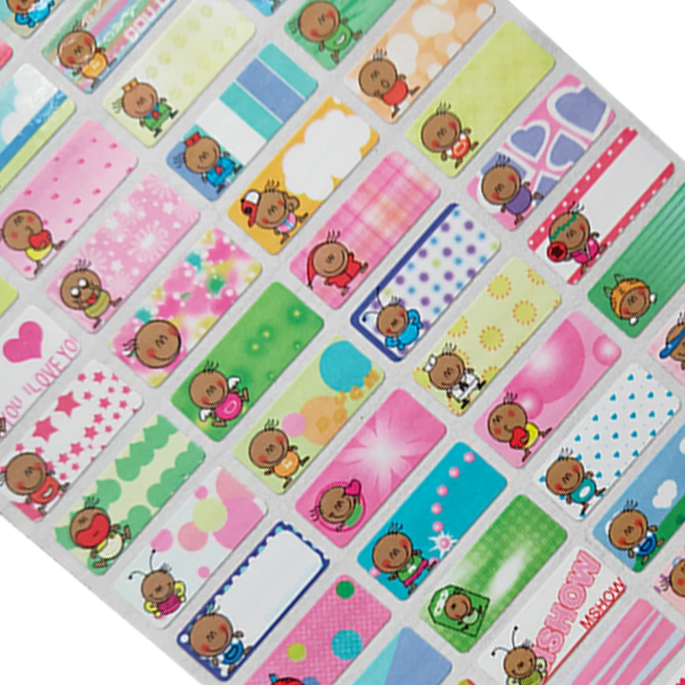 22*9 мм водонепроницаемый мультфильм мальчик шаблон наклейки на заказ имя стикер