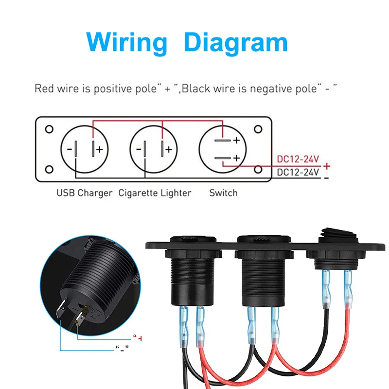Cigarette Lighter Socket 12V Splitter with Rocker Toggle Switch PD&ampQC3.0 USB C Outlet LED Voltmeter Waterproof for Car Boat | Автомобили