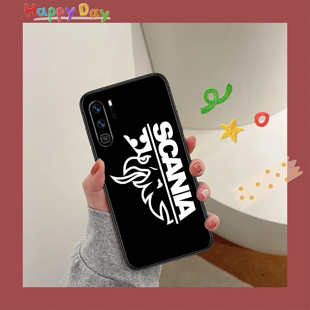 

Car scanias-truck Phone Case For HUAWEI P 9 10 20 30 40 Lite smart Pro Z 2019 Nova 5T 6 7 i black Waterproof Luxury Back