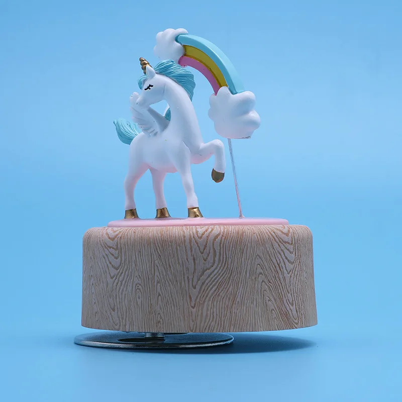 Радуга Единорог Музыкальная шкатулка лошадь Луна снег ребенок девочка подарок