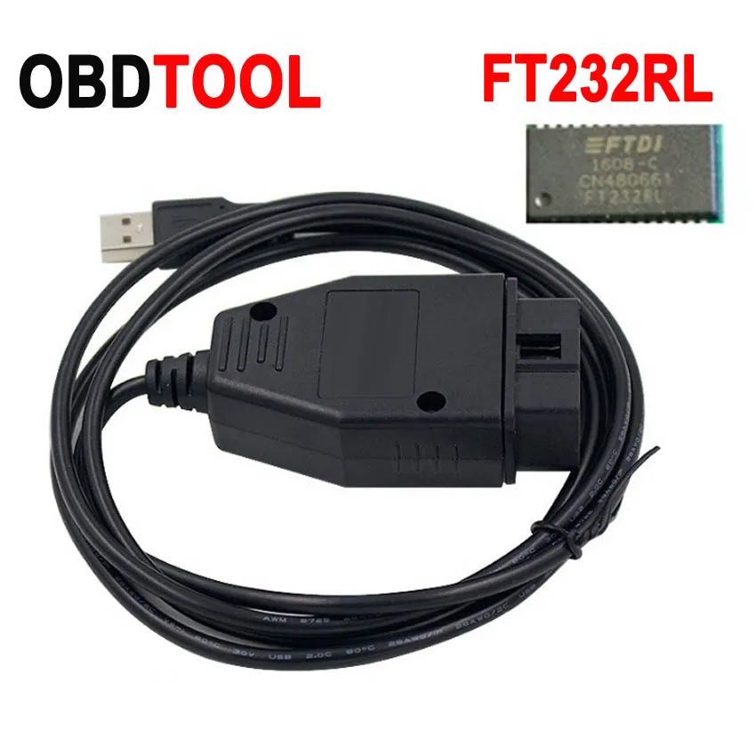 FTDI FT232RL чип VAG USB интерфейс OBD2 16pin автомобильный диагностический инструмент OBD 2 16