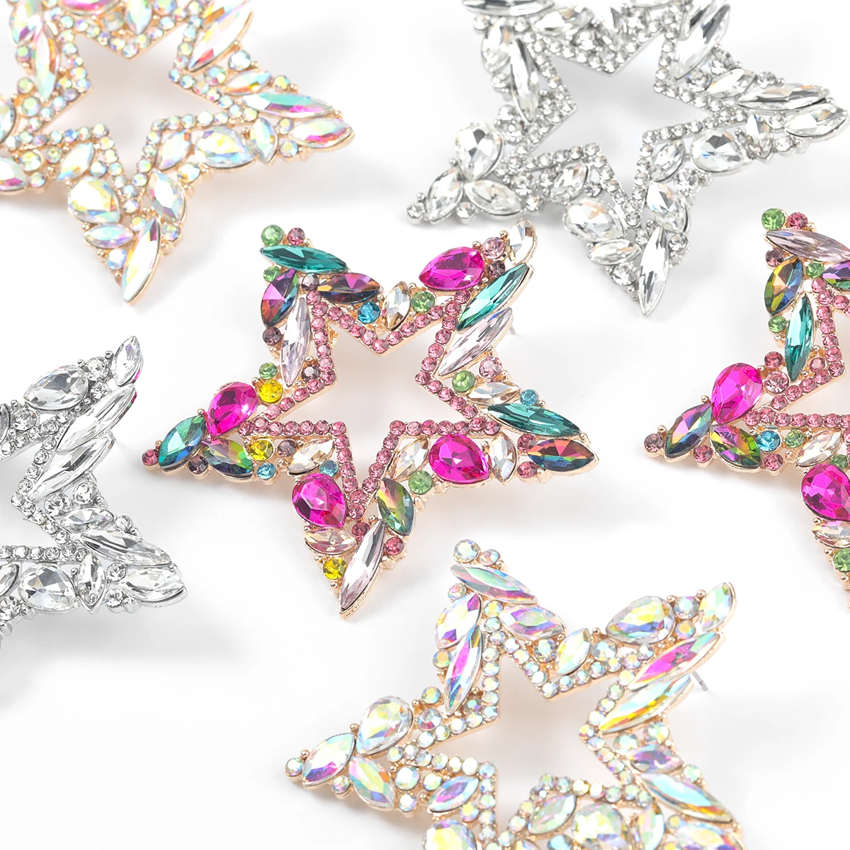 

Pauli Manfi Fashion Simple Metal Rhinestone Geometric Earrings Women's Popular Creative Drop Earrings Party Jewelry Accessories