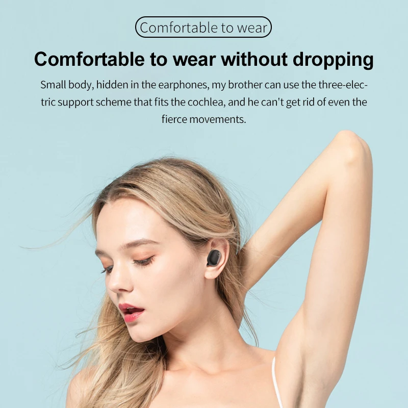 Беспроводные Bluetooth наушники мини светодиодный дисплей с сенсорным управлением