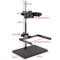 laboratory industrial ccd coms video camera machine vision adjustment test microscope stand with illumination light holder