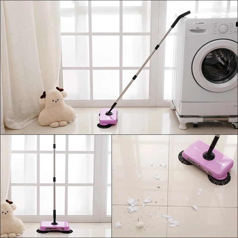 

Spin-Hand Push Lazy Cleaning Sweeper Vacuum Cleaner Household Soft Broom and Dustpan Set Floor Cleaning Mop Tools with Lamp