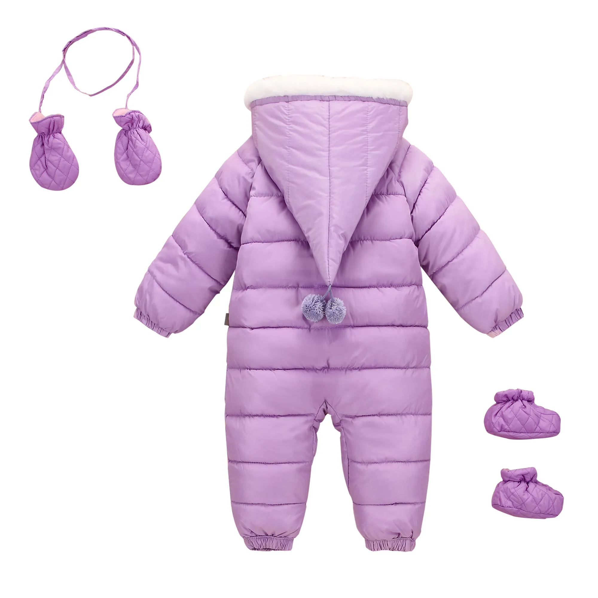 3pcs Winter Newborn Hooded Thick Rompers Gloves Cotton boots Baby boy girl Clothes Outfit Jumpsuit toddler Romper Down Parkas | Мать и
