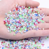 3mm 1000pcs resin beads many ab colors loose imitation flatback half round pearls for jewelry nails art tips decoration