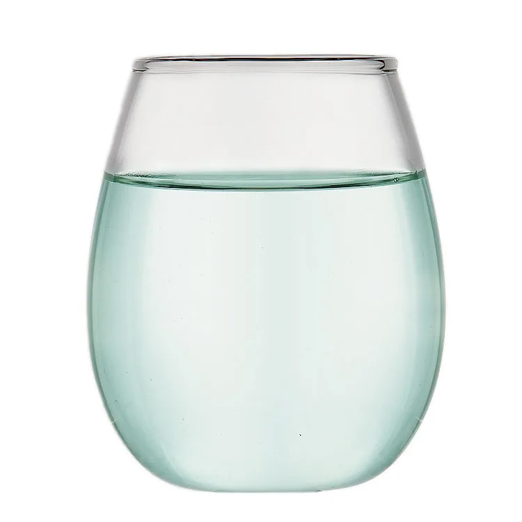 

Heat-resistant glass handmade red wine glasses egg-shaped cups wholesale thickened juice glass cups