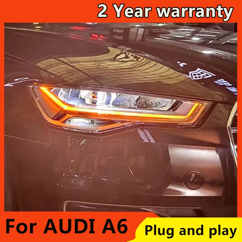 KOWELL Стайлинг автомобиля для стайлинга автомобилей Фара Audi A6 Светодиодные фары