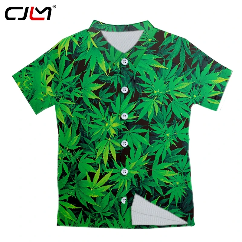 Рубашка CJLM мужская с коротким рукавом модная уличная одежда на пуговицах 3D