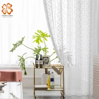 white lace tulle curtains for living room retro floral window sheer curtain bedroom voile fabric panel blinds wedding decoration