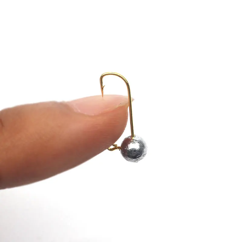 Rompin 10 шт Мини Золотой Jig Head крючок окунь крюк 1g подледной рыбалки крючком Мягкая