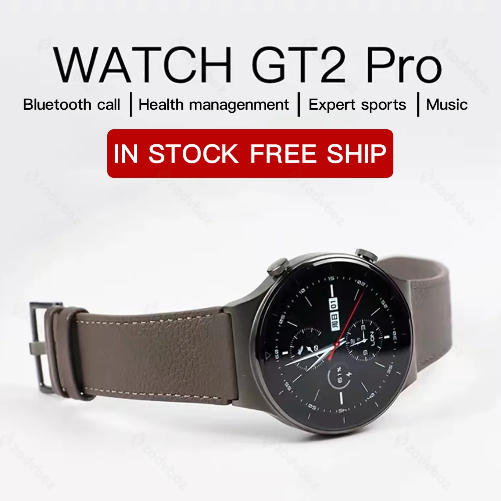 2021 Bluetooth Call Smart Watch Men Full Touch Screen Ossigeno nel sangue Tracker della frequenza cardiaca IP68 Smartwatch impermeabile per Huawei GT2