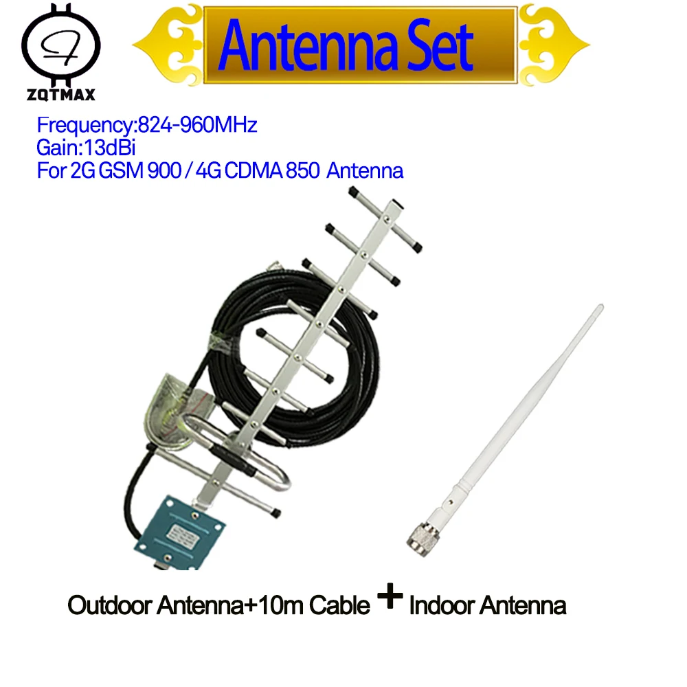 

ZQTMAX yagi antenna 13dbi 9 Unit and omni Antenna for cdma gsm signal booster 2g 4g signal amplifier 850 900 repeater