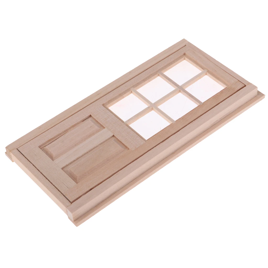 

1/12 Dollhouse Miniature Wood External Single Door Unpainted DIY Supplies